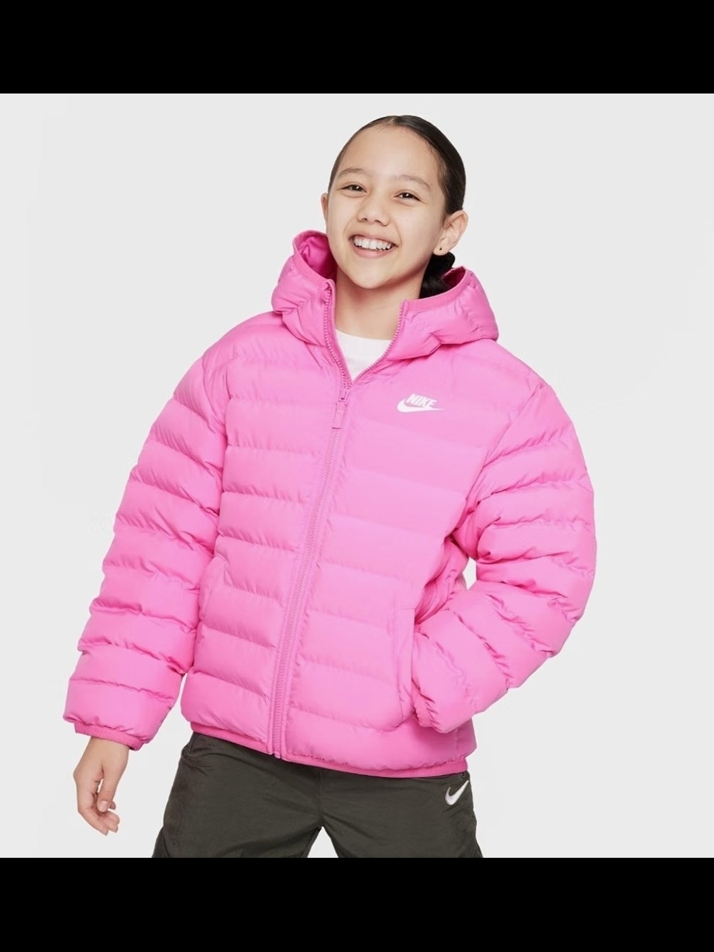 Nike Pink Puffer Jacket with Hood